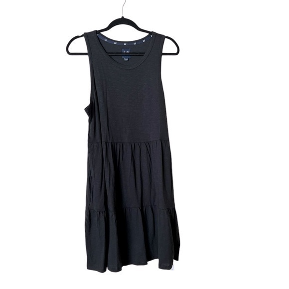 Nwt! Gap True Black Knit Tiered Tank Dress, L, Style #980415318